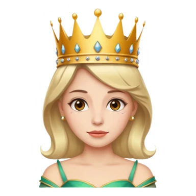 Give me an emoji of a women wearing neutral makeup with a crown. She is looking very smug sticker