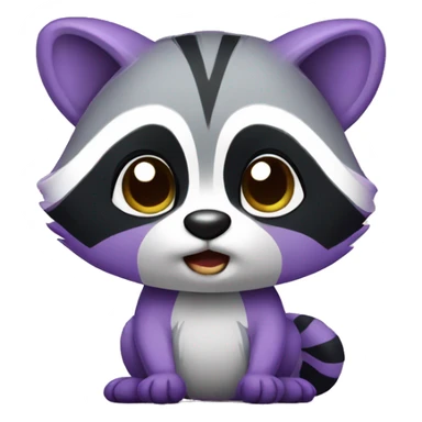Cute violet raccoon Hi sticker