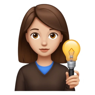 Kahverengi biraz açık ve kapalı saç renkli kız sticker