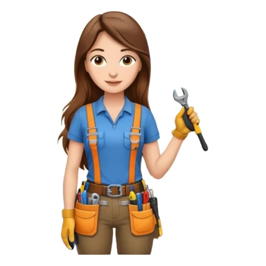 beautiful girl with long brown hair constructing new lounge room area sticker