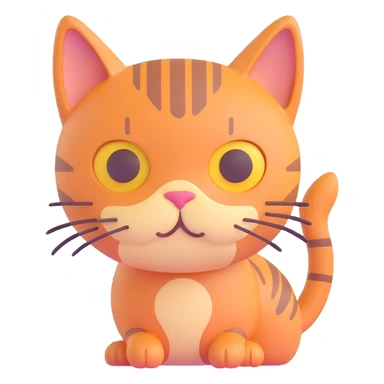 cat icon microsoft style 3d fluent emoji sticker