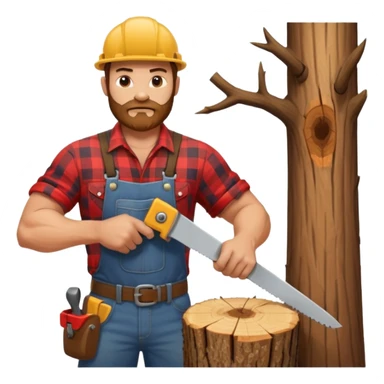 saw for sawing trees sticker