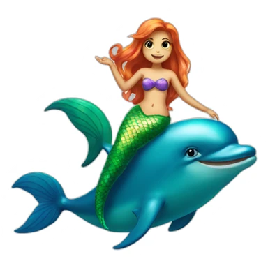 mermaid and dolphin sticker
