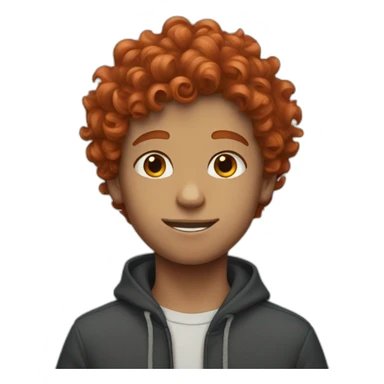A boy with curly red hair sticker