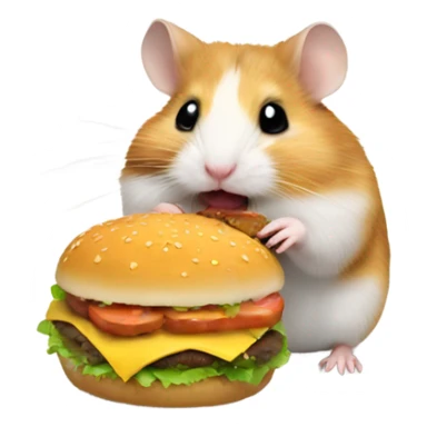 Hamster eating hamburger sticker