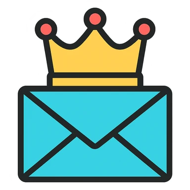 stylized letter with a crown on top, minimal and modern logo sticker