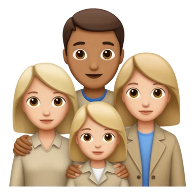 Realistic  family with neutral color sticker