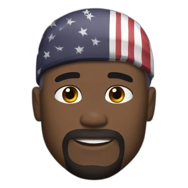 Terry crews with long straight black hair and flag headband sticker