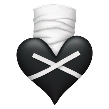 Bandaged black heart sticker