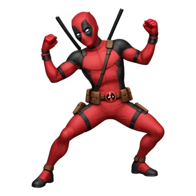 deadpool con pose de pelea sticker