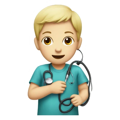 child with phonendoscope sticker