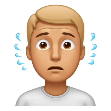 tired sweating man exhaling  sticker