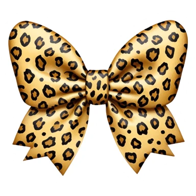 Leopard print bow sticker