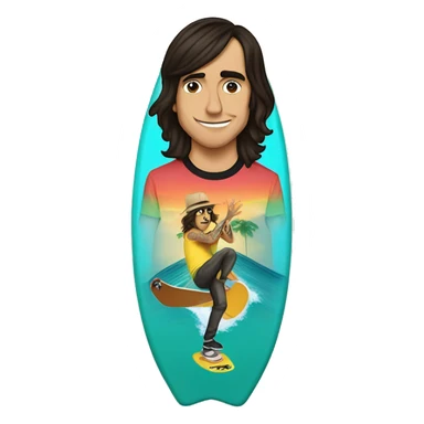 vic fuentes from pierce the veil surfboarding  sticker