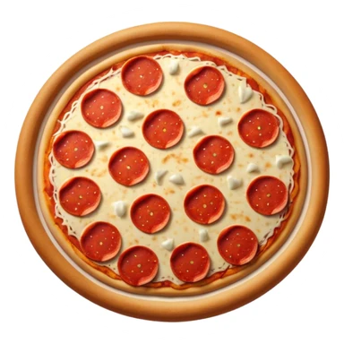 chibi style A pepperoni pizza with evenly sized pepperoni slices, no face, cute, sticker sticker