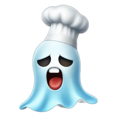 ghost with chef hat blowing a kiss sticker