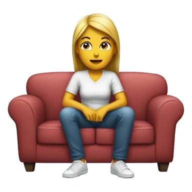 women sitting on couch waiting  sticker