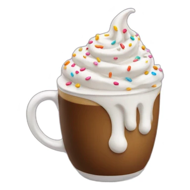 Coffee with sprinkles and whipped cream  sticker