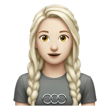 Pale girl with audi sticker