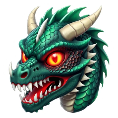 Skull-masked dragon sticker