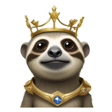 Cyborg Sloth wearing a royal crown  sticker