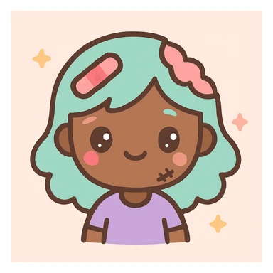 kawaii style portrait of a brown-skinned zombie girl sticker