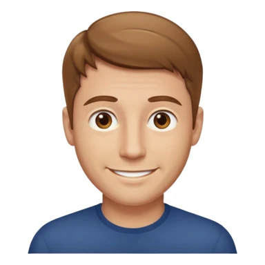 homme cheveux court marron clair sans barbe sourrir sticker