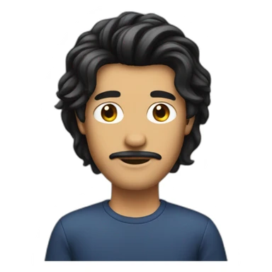 man with black curtain hair style sticker