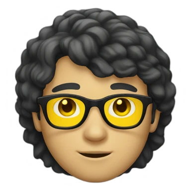 White man with yellow tinted glasses and black hair  sticker