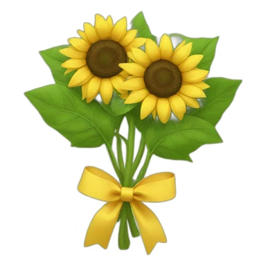 Sunflowers with a bow sticker