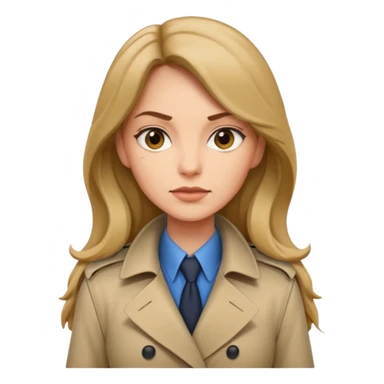 female detective with long hair sticker