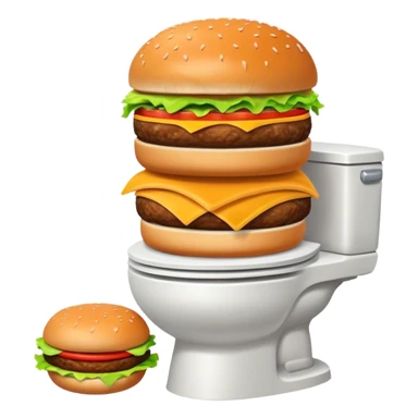 Skibidi Toilet eating burger sticker