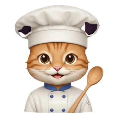 cute chef cat head sticker