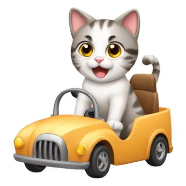 cute cat driving sticker