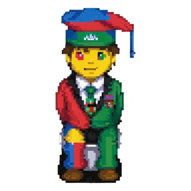 skibidi toilet with Afghanistan flag colors sticker