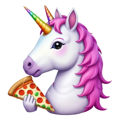 Unicorn eating pizza sticker