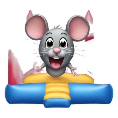 mouse in a bounce house sticker