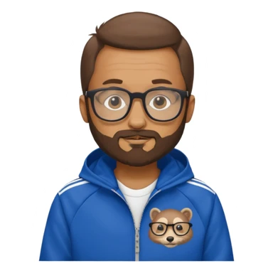 I need a weasel with glasses in an adidas jacket and a three day beard sticker