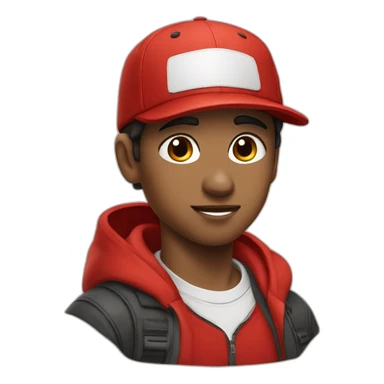 Morocho boy in red attire with a red Nike cap 🌟. sticker