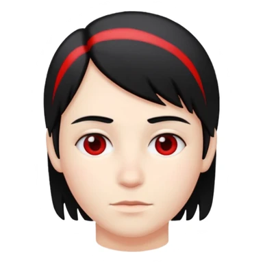 Fait une personne blanche avec des cheveux noir mais un coter rouge sticker