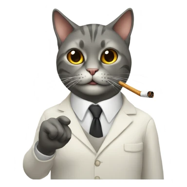 Cat With a cigarette sticker