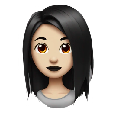 goth girl with half red half black hair  sticker