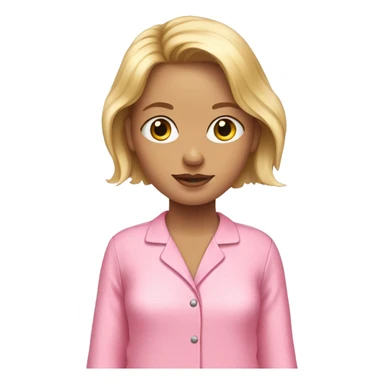 Blonde girl in pink pajamas sticker
