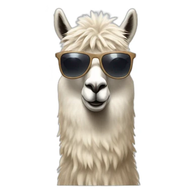 Fluffy Llama wearing polarized sunglasses sticker