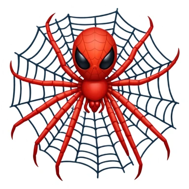 red dumb spider web sticker