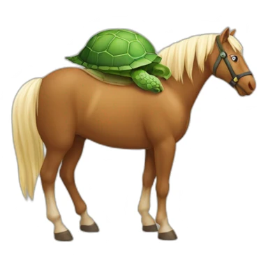 Un cheval qui porte une tortue sticker