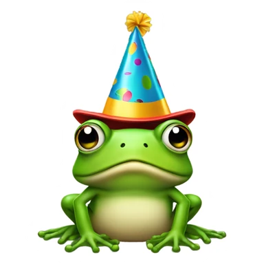 Angry frog with a party hat sticker