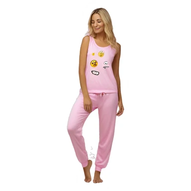 pijama cuerpo completo rosa mujer sticker
