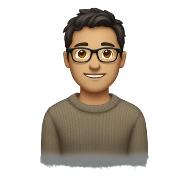 handsome light skinned, dark haired man with glasses wearing a pulover sticker