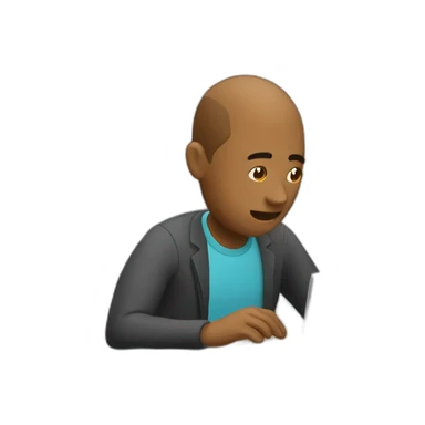 Mand busy on laptop  sticker